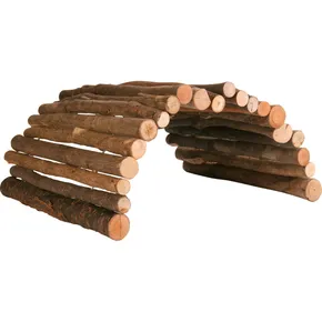 Holzbrücke aus Rundholz, für Meerschweinchen und Kaninchen, 51 x 30 cm